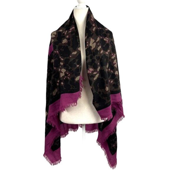 Coach Signature Horse And Carriage Camouflage Print Oversized Square Scarf Wrap - Picture 1 of 15